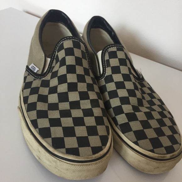 tan checkered vans